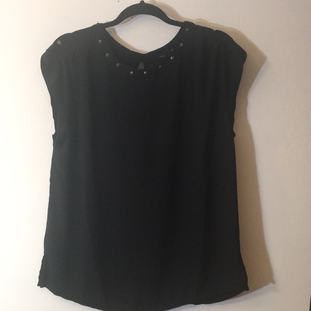 NWOT Bronze/gold studded sheer blouse